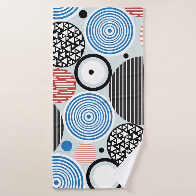 Multicolored circles, graphic pattern design. bath towel (Bath Towel)
