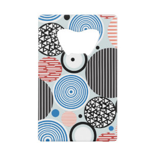 Multicolored circles, graphic pattern design. credit card bottle opener
