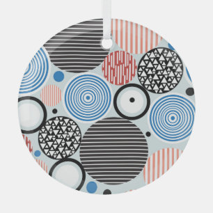 Multicolored circles, graphic pattern design. glass ornament