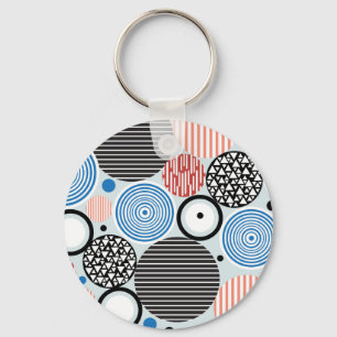 Multicolored circles, graphic pattern design. keychain