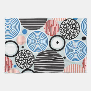 Multicolored circles, graphic pattern design. kitchen towel