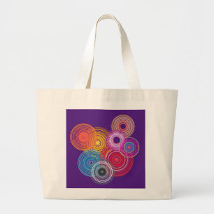 Multicolored circles large tote bag