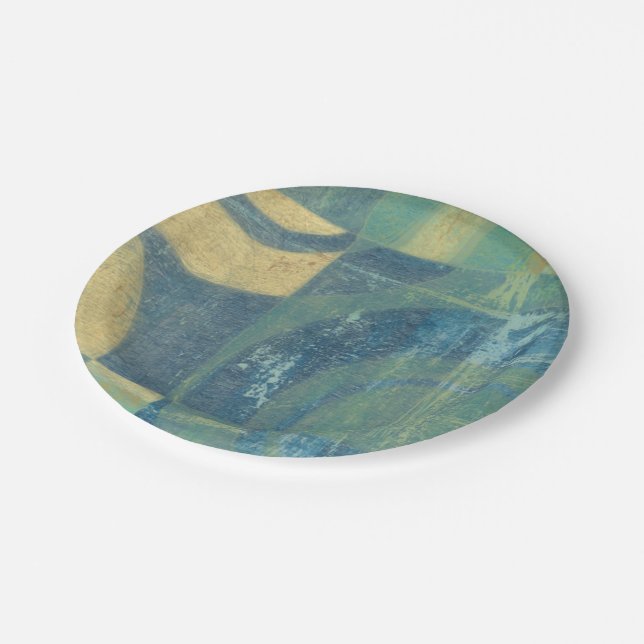 Multicolored Circles & Panels Paper Plate (Angled)