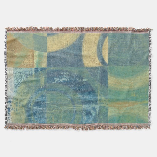 Multicolored Circles & Panels Throw Blanket (Front)
