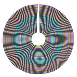 Multicolored Circles/Rings Pattern Brushed Polyester Tree Skirt