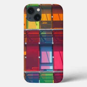 Multicolored commercial building detail iPhone 13 case