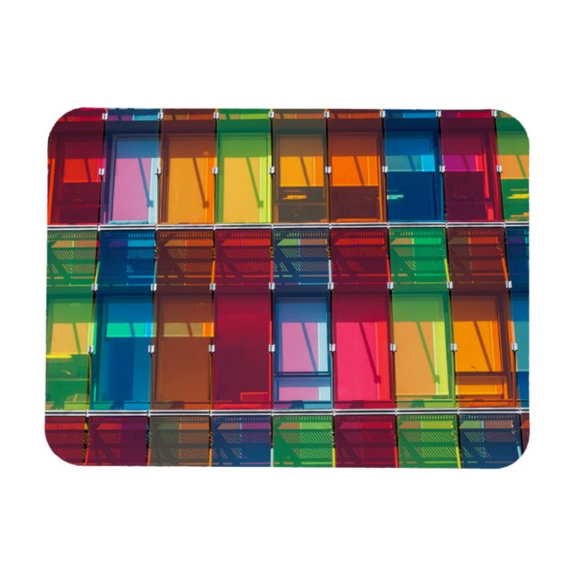 Multicolored commercial building detail magnet (Horizontal)