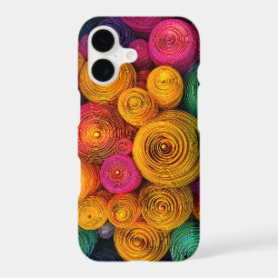 Multicolored concentric circles abstract texture