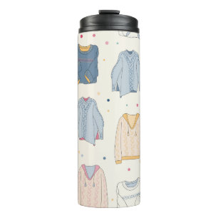 Multicolored, cozy sweaters, warm autumn winter Se Thermal Tumbler