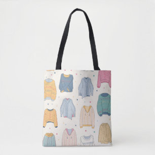 Multicolored, cozy sweaters, warm autumn winter Se Tote Bag
