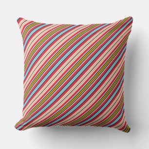 Multicolored Cross Stripes Pattern  Throw Pillow