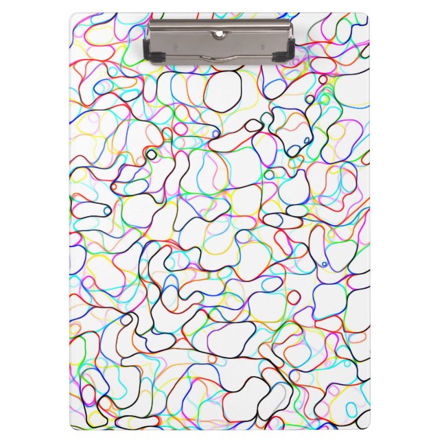 Multicolored Curvy Line Pattern Clipboard (Front)