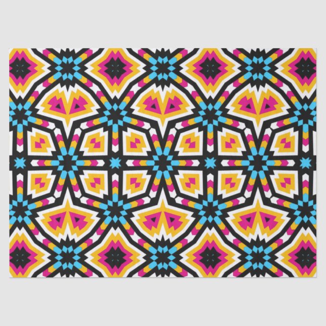 Multicolored Cute Trendy Geometric Pattern Tissue Paper (Front)