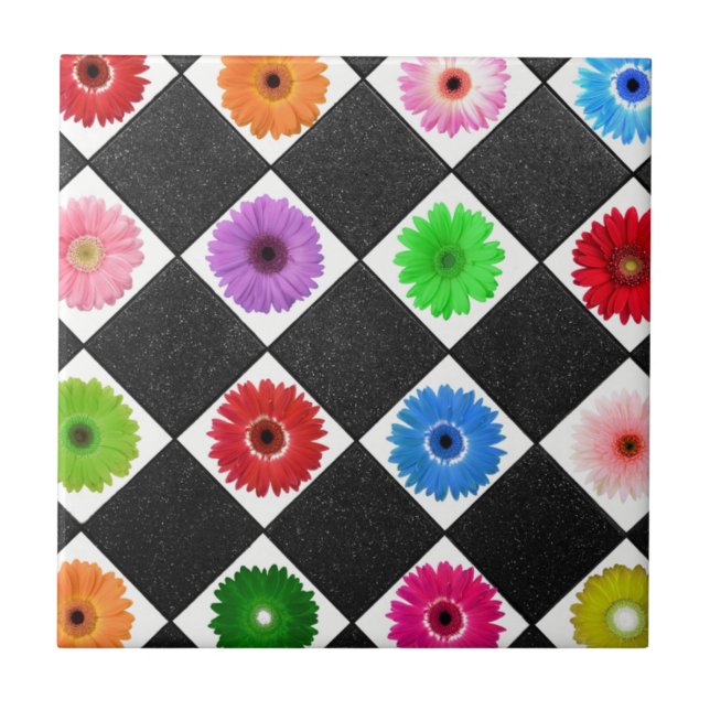 Multicolored Daisy Tile (Front)