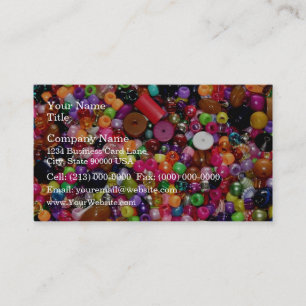 Multicolored decorative craft beads business card