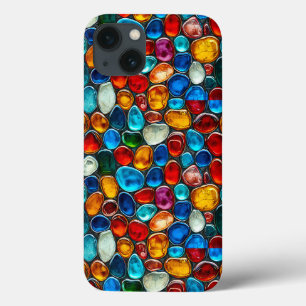 Multicolored decorative pebbles iPhone 13 case