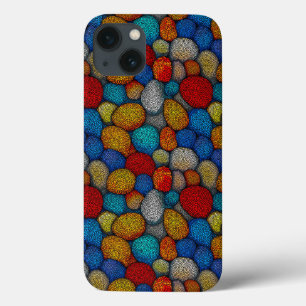 Multicolored decorative pebbles iPhone 13 case