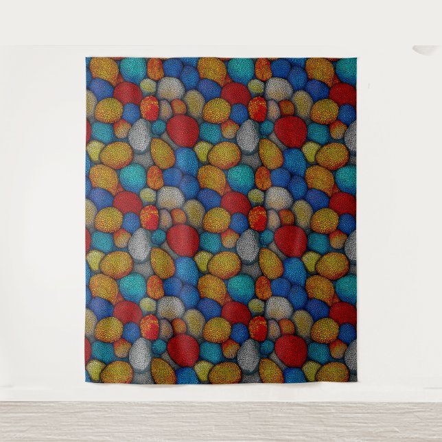 Multicolored decorative pebbles tapestry (Front)