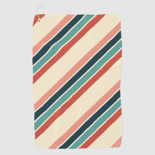 Multicolored diagonal stripes design golf towel