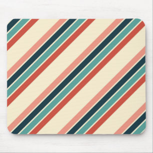 Multicolored diagonal stripes design mouse pad