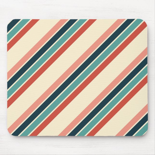 Multicolored diagonal stripes design mouse pad (Front)