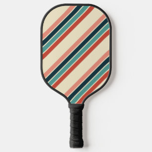 Multicolored diagonal stripes design pickleball paddle