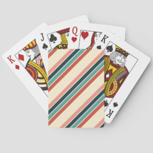 Multicolored diagonal stripes design playing cards