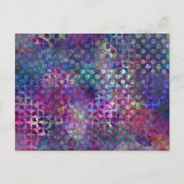 Multicolored Digital Abstract Art Postcard (Front)