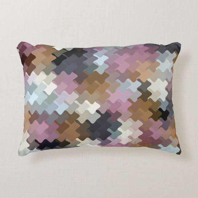 Multicolored Digital Camo Abstract Pattern Accent Pillow (Front)