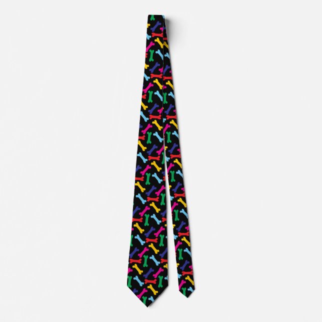 Multicolored dog bone pattern tie (Front)