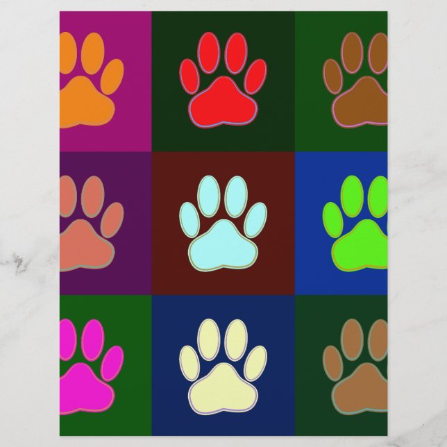 Multicolored Dog Paw Print Pattern (Front)