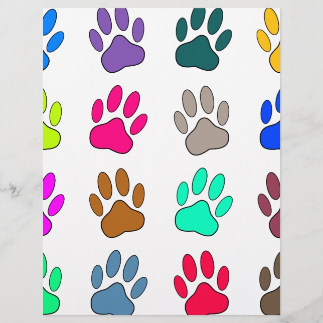 Multicolored Dog Paw Print Pattern (Front)
