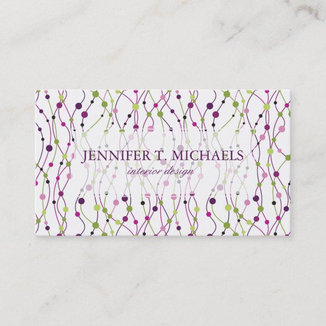 Multicolored dot background business card (Front)