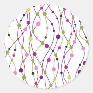 Multicolored dot background classic round sticker