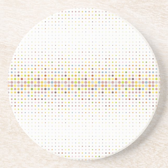 Multicolored dot background coaster (Front)