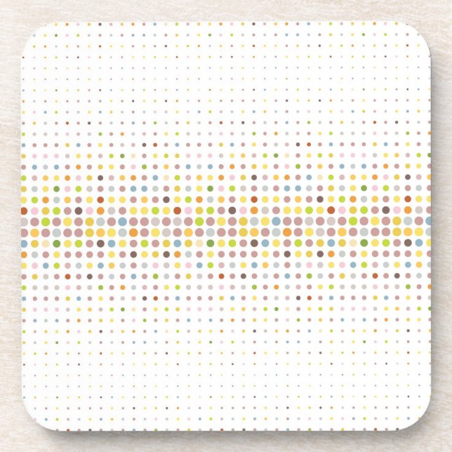 Multicolored dot background coaster (Front)