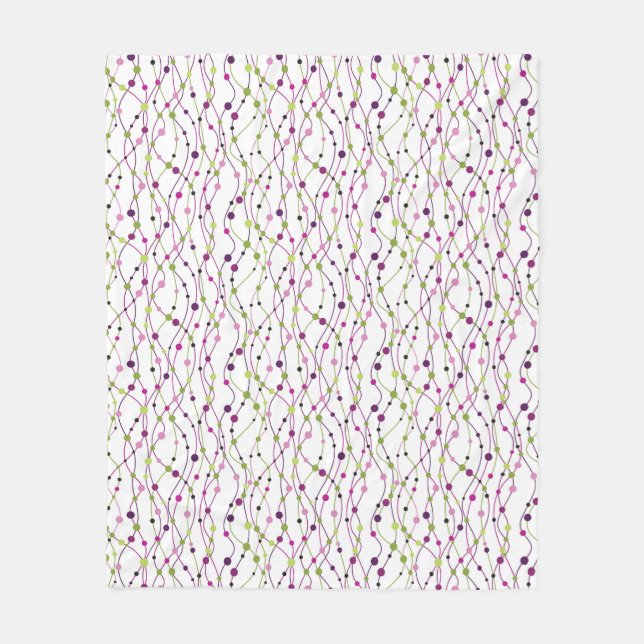 Multicolored dot background fleece blanket (Front)