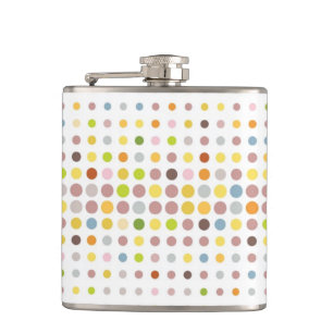 Multicolored dot background hip flask