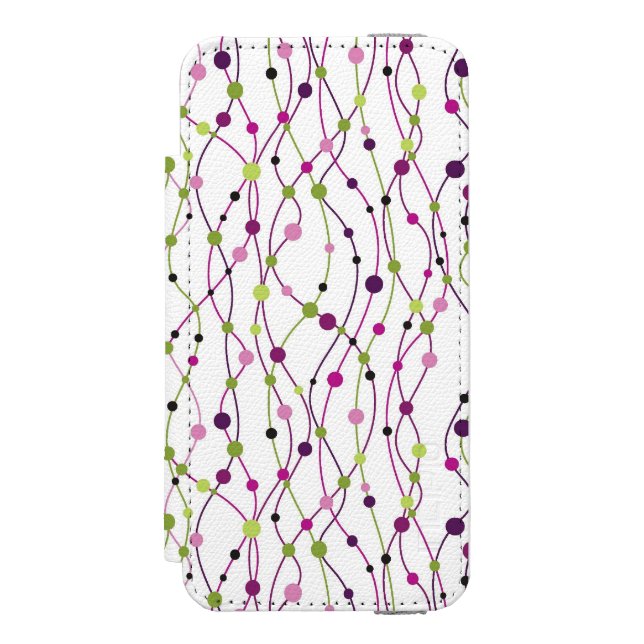 Multicolored dot background incipio iPhone wallet case (Folio Front)