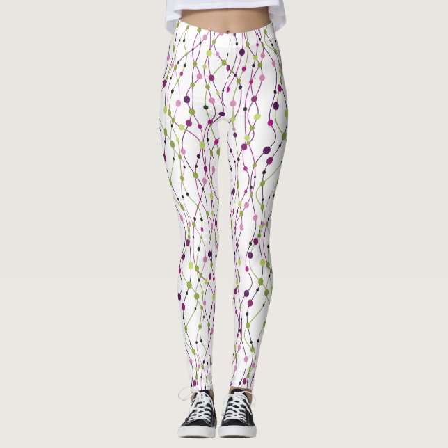 Multicolored dot background leggings (Front)