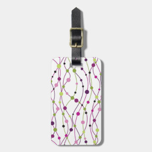 Multicolored dot background luggage tag