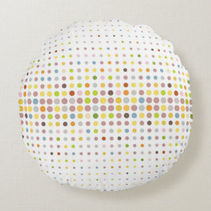 Multicolored dot background round pillow