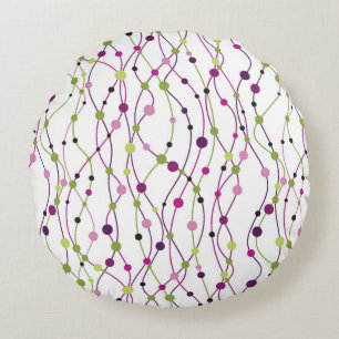 Multicolored dot background round pillow