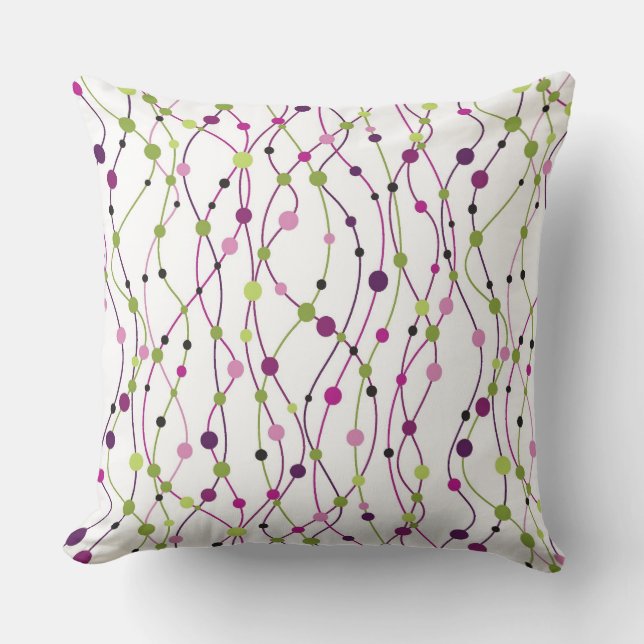Multicolored dot background throw pillow (Front)