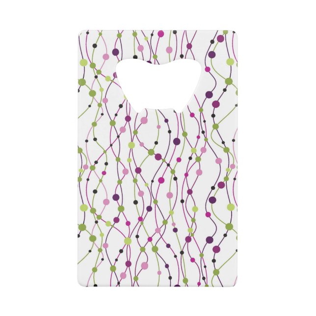 Multicolored dot background wallet bottle opener (Front)