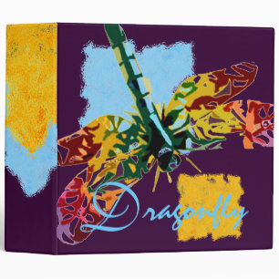Multicolored Dragonfly Custom Binder