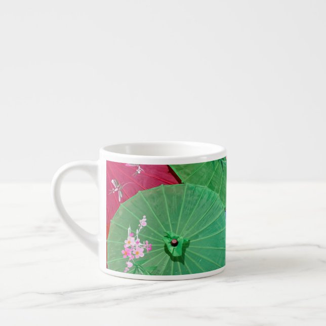 Multicolored Fan Design Espresso Cup (Left)