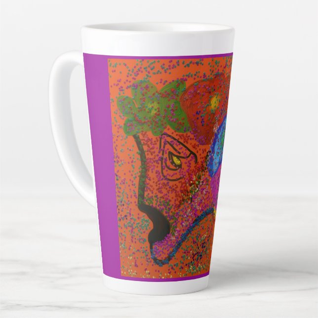 Multicolored Fish Pattern  Latte Mug (Left Angle)