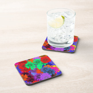 Multicolored floral coaster