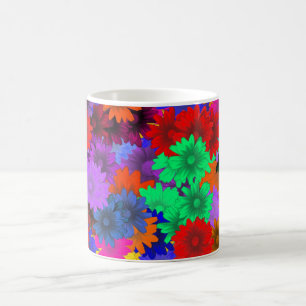 Multicolored floral coffee mug